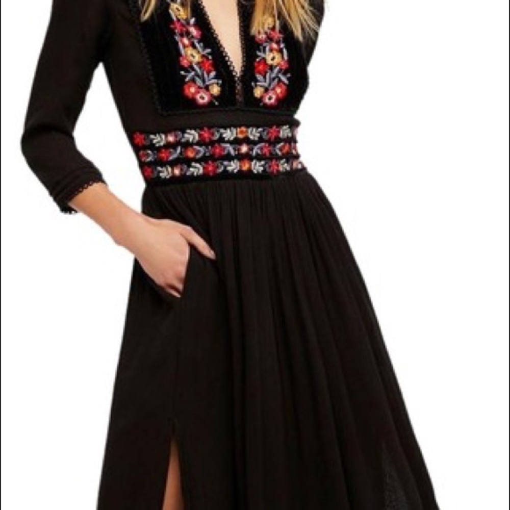 Free People Embroidered Maxi Dress